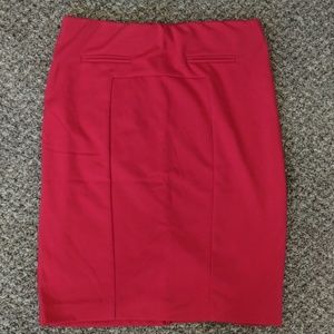 Red pencil skirt